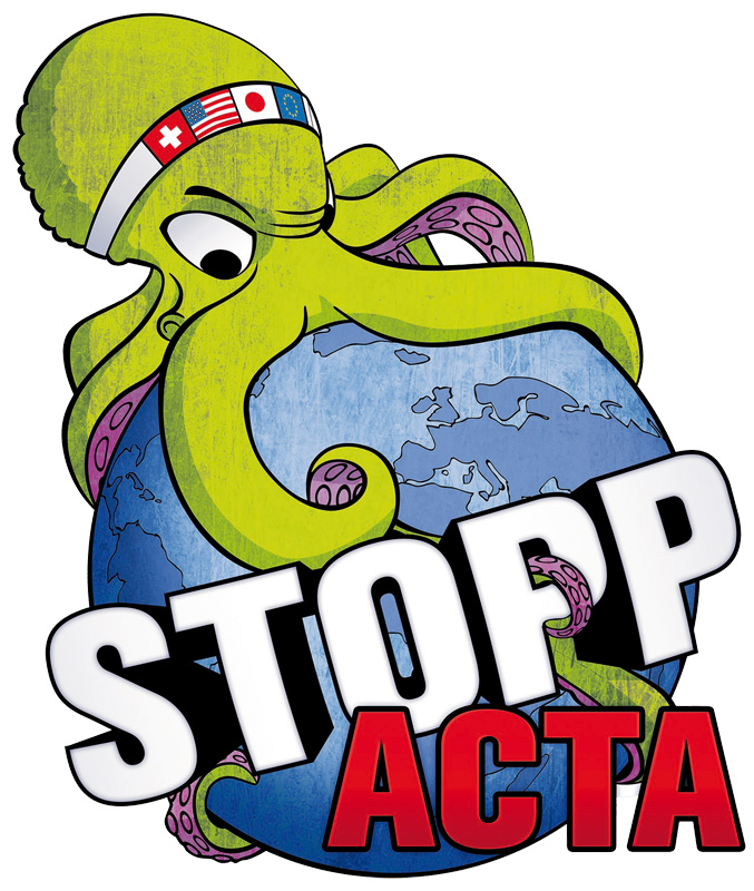 Logo Stopp ACTA | CC-BY 2.5 Switzerland by Piratenpartei Schweiz