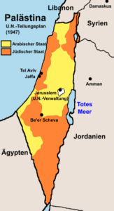 Karte des UN-Teilungsplans für Palästina von 1947