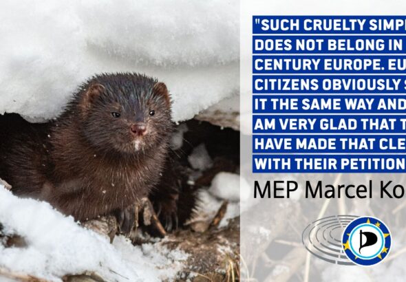EU Piraten sind gegen Tierquälerei in der Pelz Industrie.