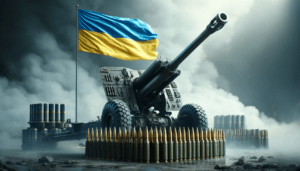 DALLE - Symbobild - Waffen und Munition für die Ukraine.